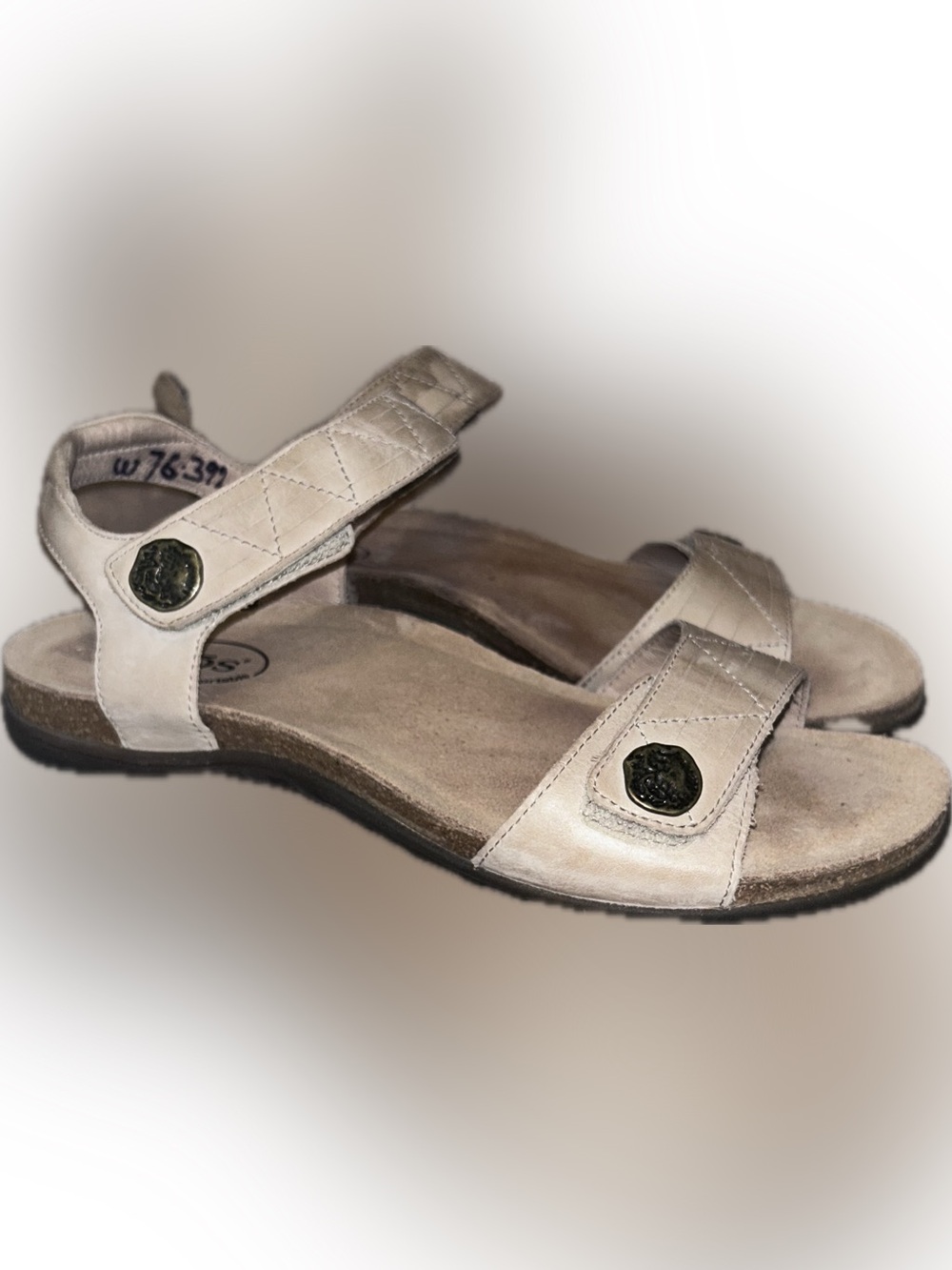 Taos Pioneer Stone Velcro Comfort Strap Sport Walking Sandals Tan Beige 11